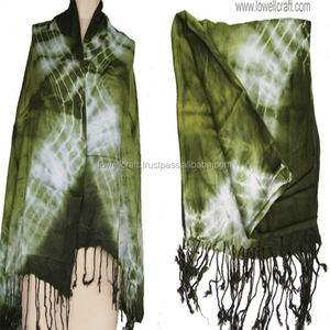 Écharpe carrée en pashmina teinte à la main LOWELL CRAFT, multicolores - Product Image 1