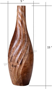 Mejor precio al por mayor para la decoración del hogar Edad Antigua tallada a mano mango madera Mesa jarrón de madera para regalos vendedores en línea - Product Image 4