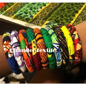 Racelet-brazaletes de tela con estampado de frican, pulseras llamativas coloridas con estampado de AX, joyería de ángulo de algodón mezclado