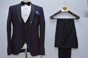 ชุดสูทแฟชั่นสำหรับคุณผู้ชาย,เสื้อเบลเซอร์สำหรับออกแบบเครื่องแบบออฟฟิศชุดทักซิโด้สไตล์อิตาเลียนสีแดงแฟนซี - Product Image 5