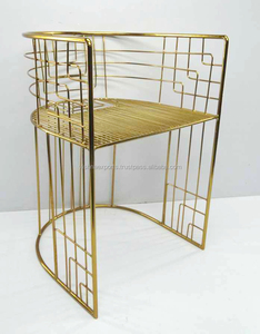 Chaise longue moderne en fil métallique plaqué or pour la maison pour l'utilisation de meubles de loisirs - Product Image 1