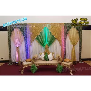 Boda musulmana arco tipo Backstage cortinas tipo arco telón de fondo cortinas última boda telón de fondo cortinas - Product Image 1