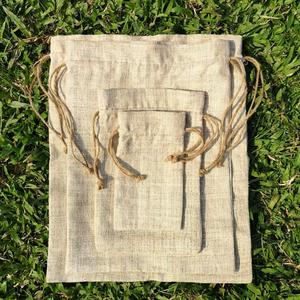 Sacs d'emballage à cordon en chanvre 100%, sac écologique pour femmes, vente en gros, thaïlande - Product Image 1