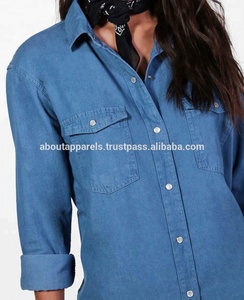 เสื้อยีนส์แขนยาวสำหรับผู้หญิง,เสื้อยีนส์ขนาดใหญ่ขายส่งจำนวนมากเสื้อดีไซน์ใหม่ - Product Image 3