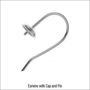 Boucles d'oreilles crochet en argent avec capuchon et broche Earwire Composants de bijoux essentiels - Product Image 2