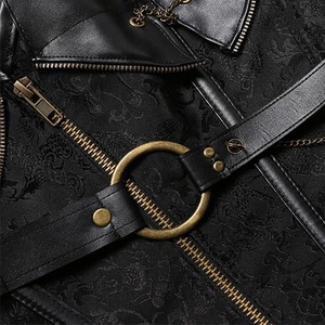 Sexy Black Gothic Buckle Faux Leather <b>Corset</b> - Product Image 3