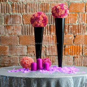 Jarrón de Color negro Trompeta Carretera Plomo para fiesta Cena Centro de mesa Aniversario Ceremonia Cumpleaños Evento Hotel Decoración - Product Image 2