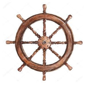 Rueda de barco de madera náutica, decoración de pared - Product Image 1