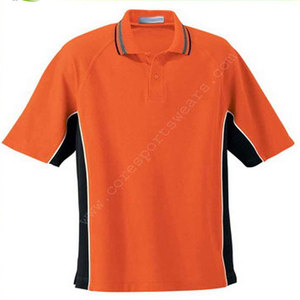 เสื้อโปโลผู้ชายผ้าฝ้าย100% ระบายอากาศได้ดีพิมพ์ลายถักสีบล็อกสีใส่สบายงานตามสั่ง - Product Image 1