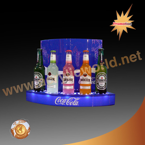 Customized Black Counter LED Illuminated <b>Acrylic</b> 3 Liquor Cosmetic Bottle <b>Display</b> <b>Stands</b> Screen Printing logo Eco-friendly - Product Image 2