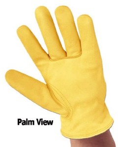 Yellow Cowhide Leather <b>Driver</b> Working <b>Gloves</b> - Product Image 5
