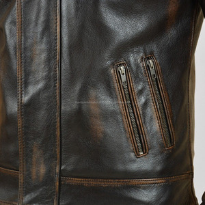 Shemax 2023, chaqueta de cuero de búfalo de calidad superior para hombre personalizada de alta calidad, desgastada, marrón, Vintage, Smart Fit - Product Image 6