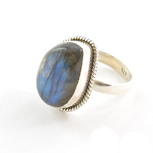 Charmante labradorite de feu bleu 925 en argent sterling fait à la main best-seller bague de conception simple bagues de pierres précieuses bague de pierres de naissance - Product Image 1
