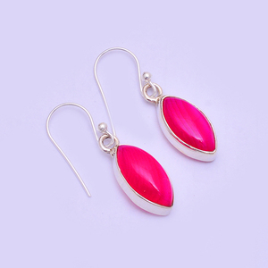 Pendiente de joyería colgante de plata de ley 925 con piedras preciosas de color rosa Marquesa, pendiente de moda para boda, aniversario para Unisex - Product Image 5