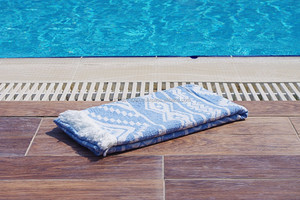 Imprimé tribal aztèque double couche Peshtemal-Collection tissée Jacquard PEST-AZT-BLU 100% coton. - Product Image 5