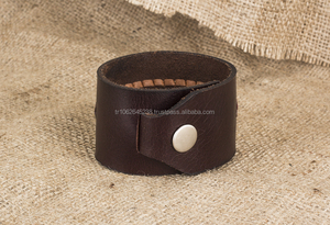 Brazalete clásico de cuero genuino hecho a mano, brazalete trenzado ajustable, Bouletta para niños, opción de regalo de aniversario, logotipo personalizado - Product Image 2