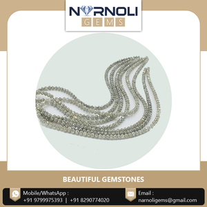 Cadena de cuentas facetadas de diamante gris, 40 cm y tamaño personalizado, collar de joyería con cuentas, fabricante de collares con cantidad mínima de acceso aceptado - Product Image 3