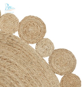 พรมหญ้าทะเลวินเทจพรมฟางในห้องนั่งเล่นจากเวียดนาม - Product Image 3