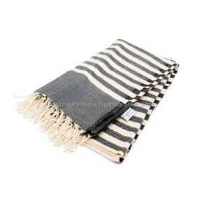 Avior Industries PVT LTD's Quick-Dry 100% Cotton Yarn Dyed Fouta Beach <b>Towels</b> Woven <b>Stripe</b> Pattern Compressed for Outdoor Use - Product Image 5