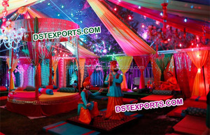 Nuevo estilo de decoración de escenario para Mehandi Night/Modern Wedding Mehandi Stage Decoration Latest Mehandi Night Sangeet Decoration USA - Product Image 3