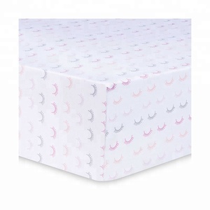 Drap de berceau pour bébé personnalisé en coton biologique TPU imperméable en vrac mini draps pour berceau - Product Image 1