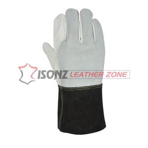 Guantes de Soldadura ISONZ de Cuero Vacuno de Primera Calidad, Forrados de Algodón, Protección Contra Salpicaduras de Metal Fundido Tipo B, con Protección para el Pulgar - Product Image 6