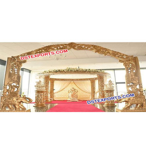 Harusi-Mandap indio de fibra tallada para boda, conjunto de mandril de fibra para boda - Product Image 1