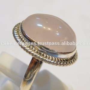 Vente en gros Prix d'usine Design tendance Bague en argent sterling 925 faite à la main Quartz rose pierre précieuse classique pour fête certifiée IGI - Product Image 3