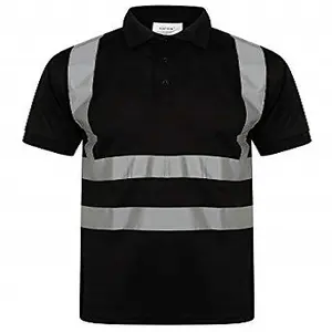 Vêtements de travail en gros, antistatiques, respirants, imperméables, haute visibilité, orange, sécurité, réfléchissants, polos unisexes à manches courtes - Product Image 1