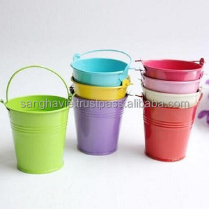 MIX COLOR CHRISTMAS GALVANIZED BUCKET - Product Image 1