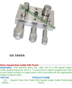Fancy <b>Square</b> Disc Cutter With Punch GS 589DA Jewelry <b>Tools</b> for Jewelry <b>Tools</b> - Product Image 2