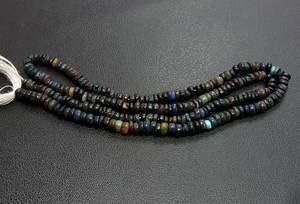 Cuentas de piedras preciosas sueltas de ópalo negro etíope, forma redonda suave, buena calidad Natural para la fabricación de joyas - Product Image 3