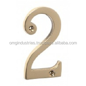 Comprar al por mayor números de latón antiguo del cero al nueve para puerta, placa de número de casa, número de puerta con acabado lacado de 75 mm - Product Image 1