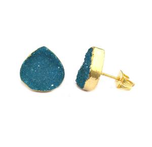 Pendientes de plata de primera ley con forma de trillón para mujer, aretes pequeños, plata esterlina, Circonia cúbica, zirconia, circonita, zirconita, zirconita, color azúcar natural - Product Image 2