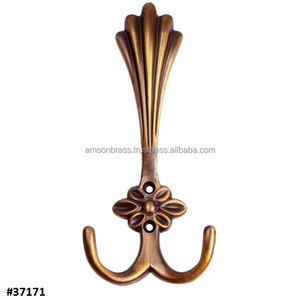 ตะขอแขวนเสื้อโค้ทโลหะแบบคู่ตะขอแขวนเสื้อทำจากทองเหลืองโบราณแบบทันสมัย - Product Image 2