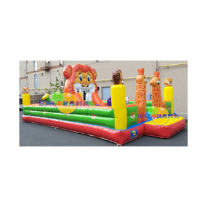 Parque infantil inflable Tiger y Castillo de ciudad divertido Moonwalk duradero para entretenimiento de niños marca BALORAMA 10x5x3m Material de PVC - Product Image 1