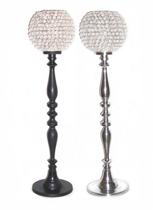 Bougeoir en métal cristal doré fait à la main pièce maîtresse pour la maison et le mariage éclairage de table décoration Accents - Product Image 4