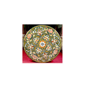 Plateau rond incrusté de marbre, 6 pouces, pour Table basse - Product Image 1