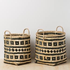 Grand panier de rangement pliable en bambou avec poignées pour jouets, vêtements ou serviettes, idéal pour l'organisation à la maison et à l'hôtel - Product Image 2