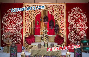 Fondo DE BODA bordado pesado cortina musulmana Mehndi escenario fondos decorativos para decoraciones de boda - Product Image 2