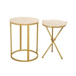 TABLE basse en marbre blanc, meuble de canapé en métal, TABLE de chevet, meilleure vente - Product Image 1