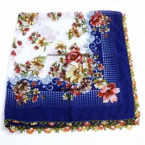 Turkish Woven <b>Scarf</b> With High-Quality <b>Wool</b> and Beautiful Flowers Pattern Discount Price Square Shape Luxury <b>Scarf</b> %100 Cotton - Product Image 2