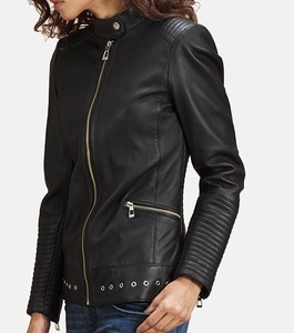 Nouveautés : Blouson de moto en cuir véritable pour femme, style premium, imperméable, design extérieur unique, très vendu pour l'hiver - Product Image 5