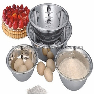 Bol à mesurer en acier inoxydable pour mélanger la salade récipient alimentaire bol décoratif en acier inoxydable ensemble de vaisselle - Product Image 2