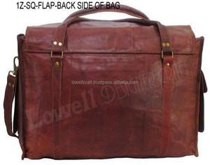 Vintage <b>Leather</b> Duffel <b>Bag</b> With Buckle Strap Closure Unisex Travel Backpack 36–55L Capacity <b>Soft</b> Handle Design - Product Image 3