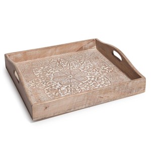 Bandeja para servir madera con MANGO tallado - Product Image 1