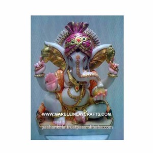 Statue Ganesha en marbre, seigneur des étoiles - Product Image 1
