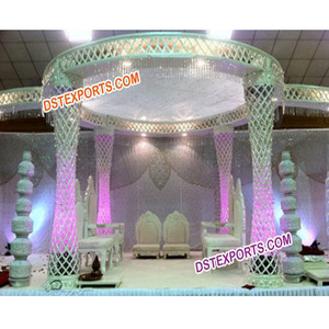 Conjunto de Mandap de Cristal para Boda con el Mejor Diseño, Mandap de Cristal para Boda, Mandap de Cristal de Fibra Grande para Boda NEWYORK - Product Image 1