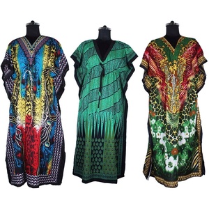 2025 Offre Spéciale africain Batik long caftan grande taille robes pour femmes robe main bloc imprimé caftan robe femmes porter robe de nuit - Product Image 1