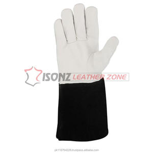 Gants de soudage MIG/TIG en cuir de vachette ISONZ, résistants à la chaleur, antidérapants, non doublés, avec manchette noire de 12 pouces, sans silicone et durables - Product Image 3